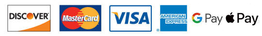 accepted cards are Discover, Mastercard, VISA, and American Express