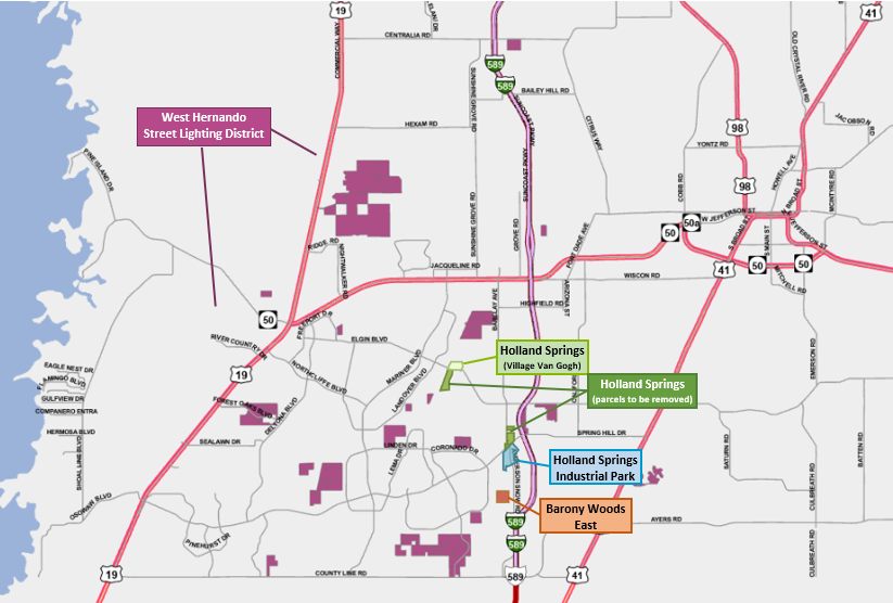 West Hernando Street Lighting MSBU Proposed Merge Map