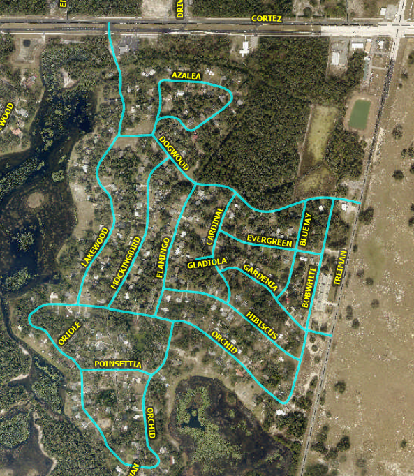 Map of Lakewood Subdivision