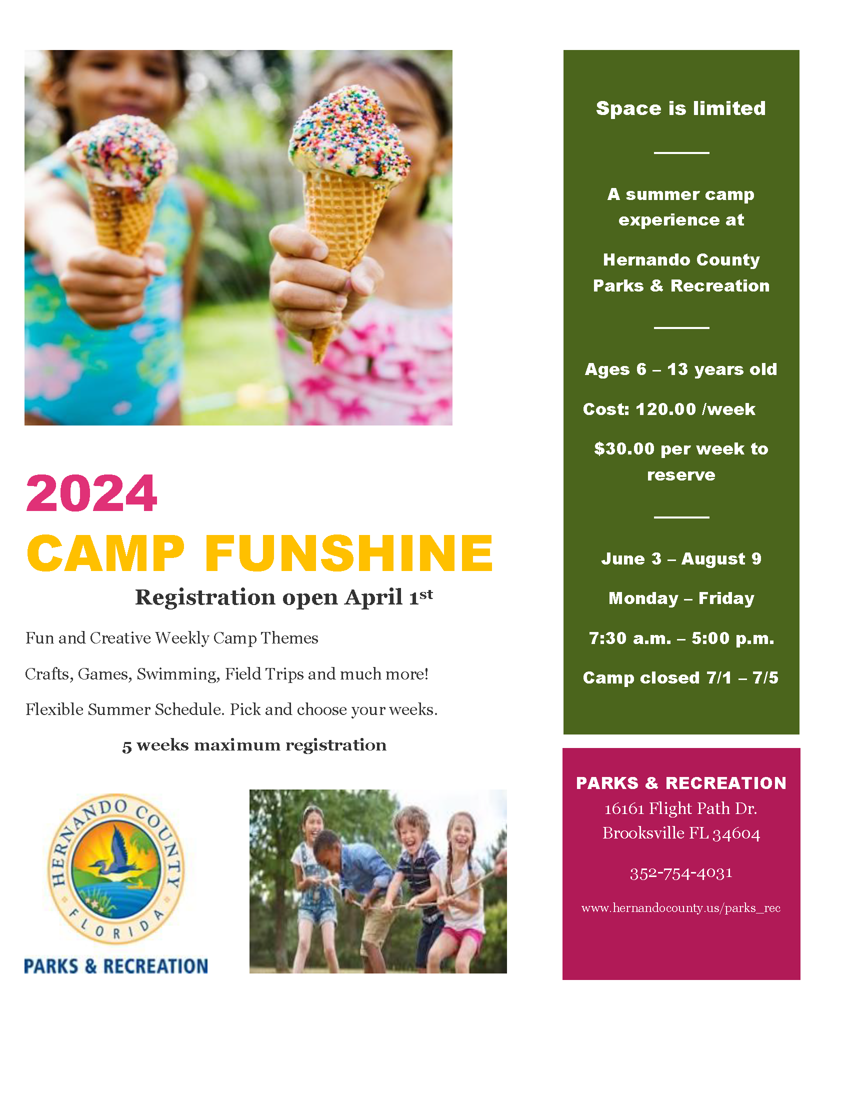 2024 Summer Camp Flyer